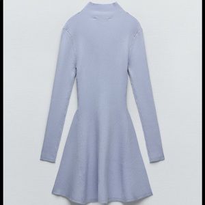 Zara NWT blue long sleeve knit dress